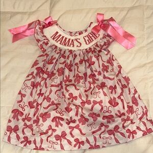 Pink Bow Kids Casual Dress